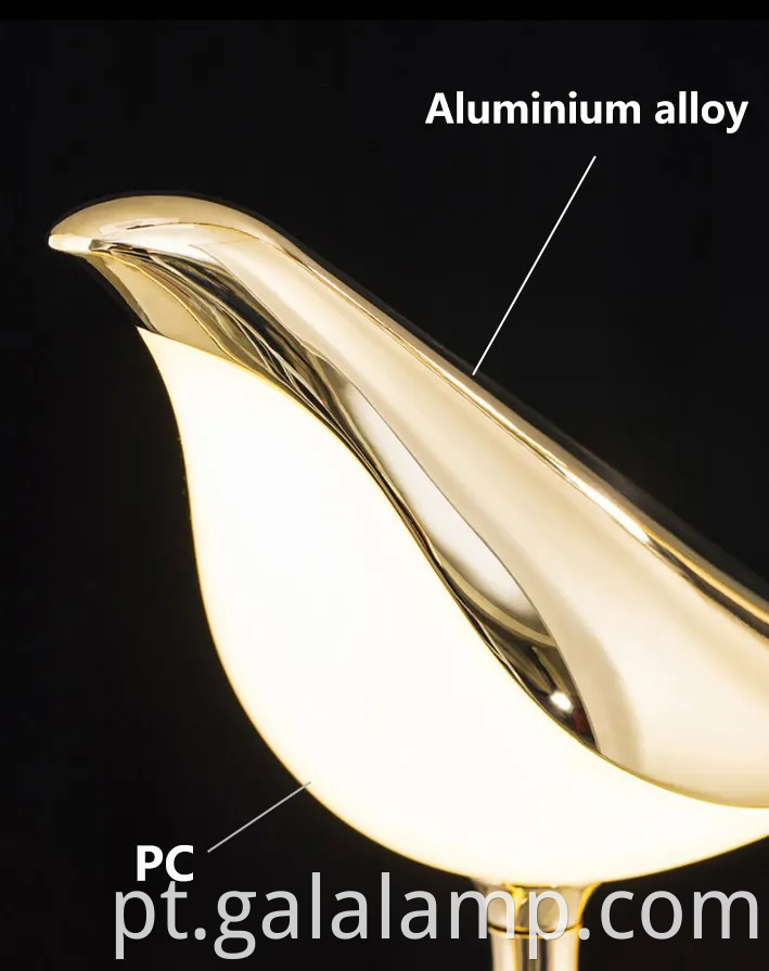Lâmpada de parede liderada por pássaro de pega nórdica para decoração do quarto